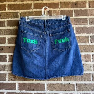 Classic custom made Philadelphia eagles “tush push” Blue Denim Mini Skirt